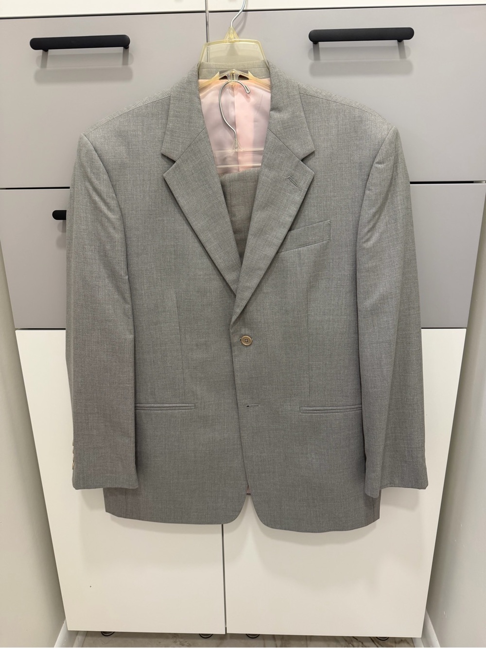 Perry Ellis Light Gray Single-Breasted Suit Jacket